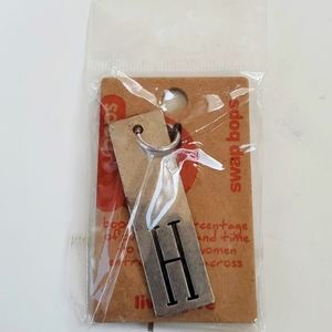Boutique Swap Bops Adornment Charm Thin Rectangle H Any Necklace or Bracelet